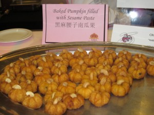 baked mini pumpkins with sesame paste