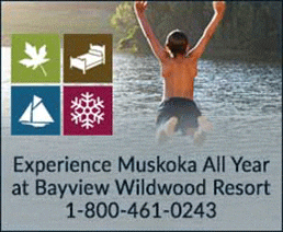 Experience Muskoka All Year at Bayview Wildwood Resort 1-800-461-0243 
